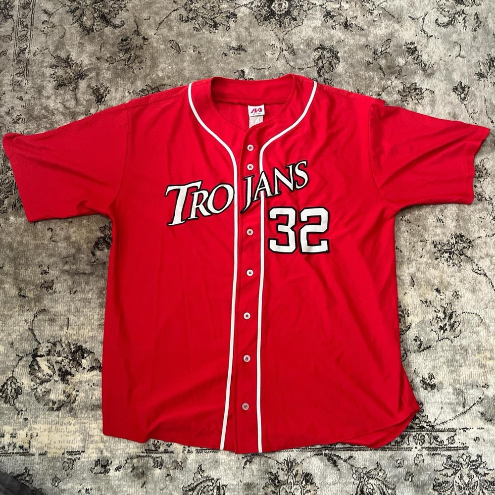 Red Trojans Baseball Jersey